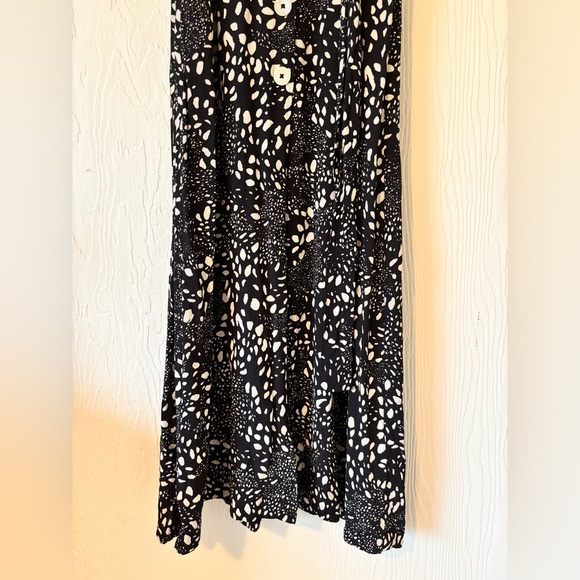 Wilfred Aritzia Button Down Collared Short Sleeve Midi Maxi Shirt Animal Dress - Picture 11 of 14